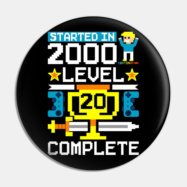 Birthday 2000 20 years retro gaming gift Pin by QQdesigns