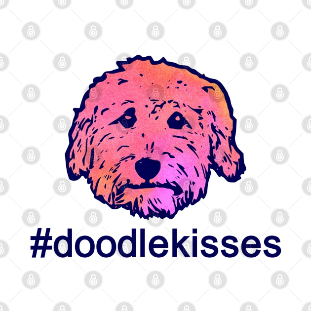 #doodlekisses #doodlelove - goldendoodles, labradoodles, aussiedoodles in pink watercolor and navy blue by smooshfaceutd