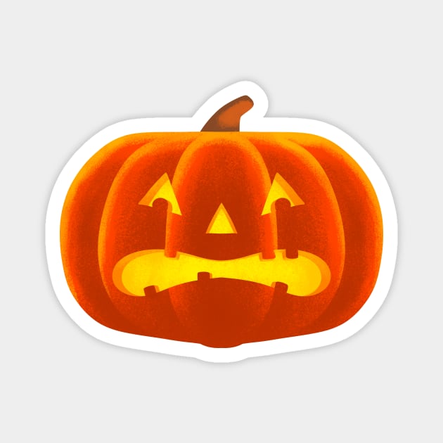Spooked Pumpkin Magnet by tommartinart
