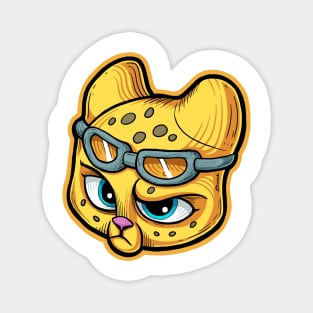 Cute Cartoon Yellow Cheetah Tiger Cat Magnet