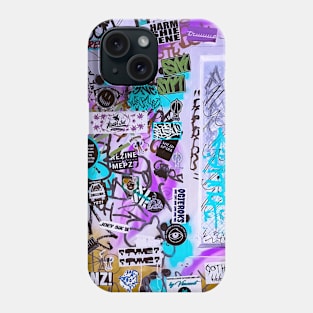 New York City Violet Graffiti Tags Stickers Art Phone Case