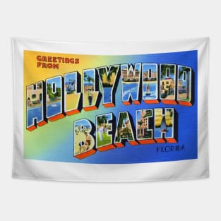 Greetings from Hollywood Beach, Florida - Vintage Large Letter Postcard Tapestry