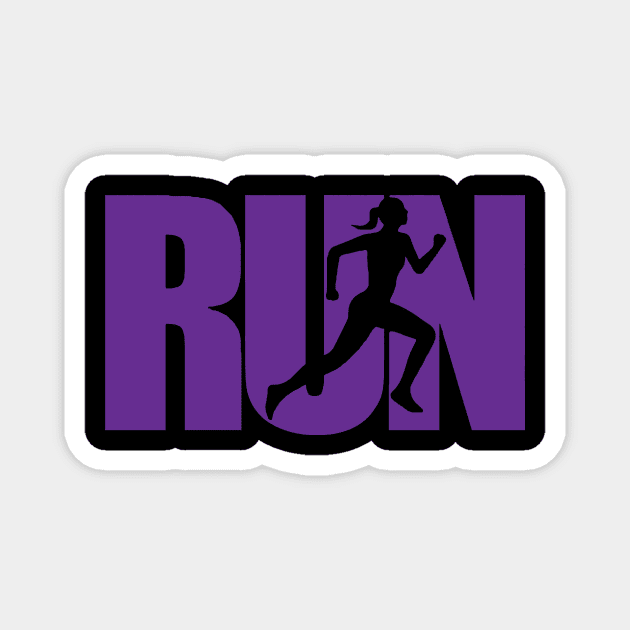 RUN purple Magnet by Athletics Inc