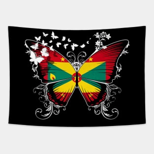 Grenada Flag Butterfly Tapestry