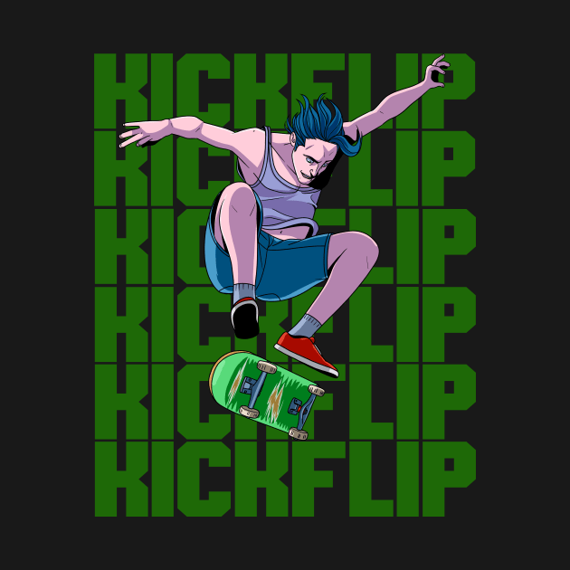 Kickflip Skateboarding Skater by Noseking