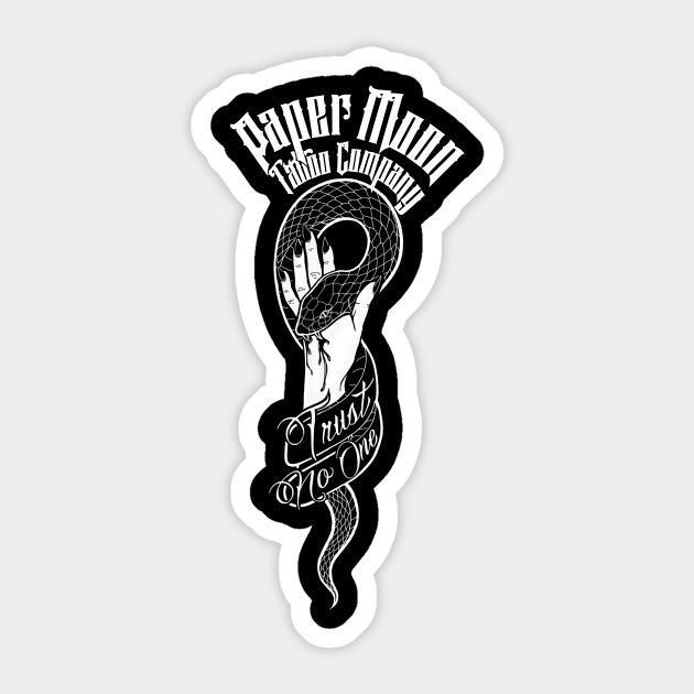Paper Moon Tattoo Co Trust No One Paper Moon Tattoo Co Sticker Teepublic