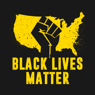 Black Lives Matter Fist Over United States T-Shirt