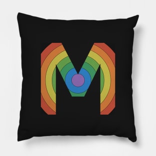 Retro Rainbow 'M' Sticker Pillow