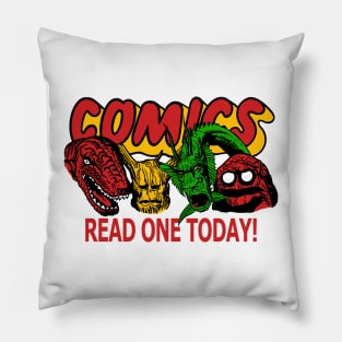 Comics Read One Today (Kirby Monsters Edit.) Pillow