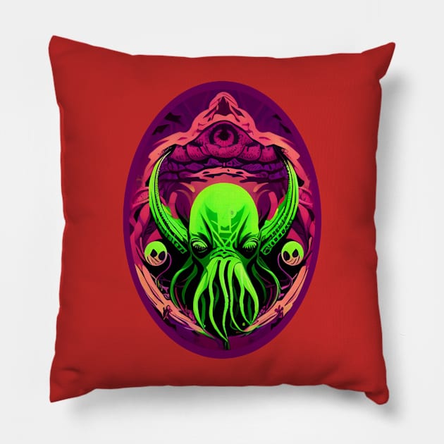 Cthulhu - Seal of R’leyh Pillow by Atomic City Art