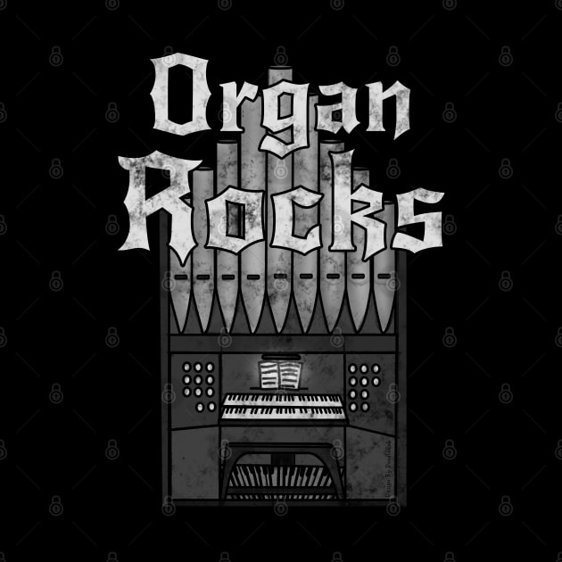 Organ Rocks, Church Organist Heavy Rock Musician by doodlerob