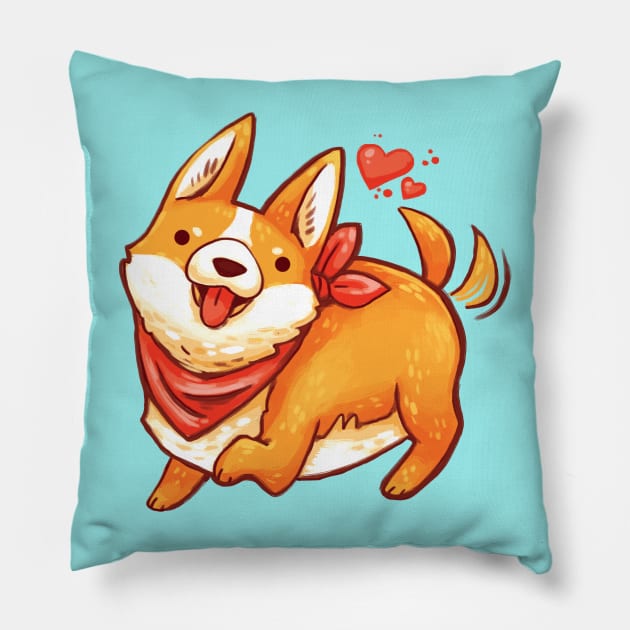 Corgi Love Pillow by MichelleScribbles