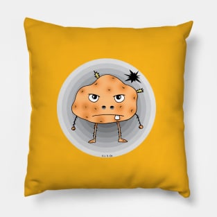 funny angry potato Pillow