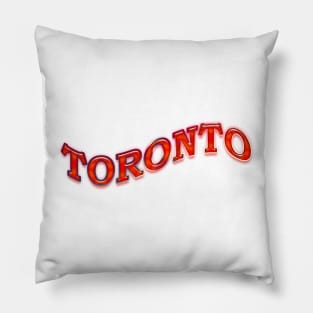 Toronto Canada in Red Word Art Pillow