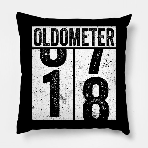 18 Years Old Oldometer Pillow by Saulene