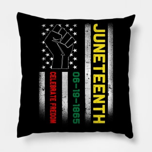 Juneteenth Celebrates Freedom Black African American Juneteenth Ancestors Black African American Flag Pride Pillow