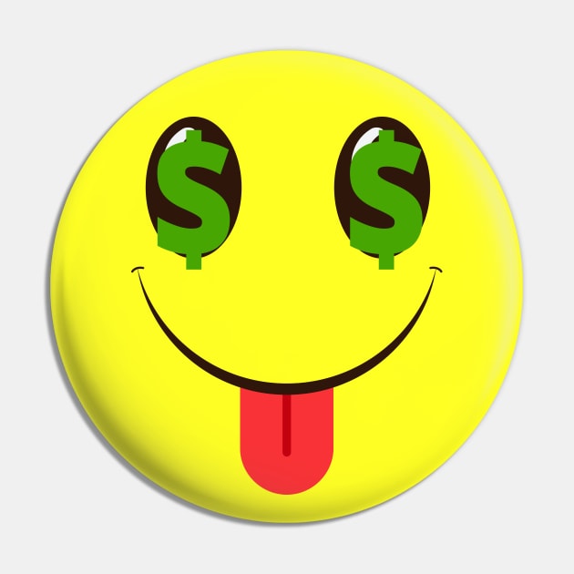 Money Smile Face Emoticon Pin by Foxxy Merch