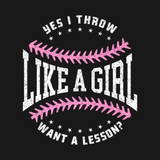 Play Like A Girl Softball Player T-Shirt