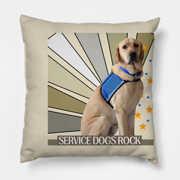 Service Dogs Rock Neutral Pillow by B C Designs