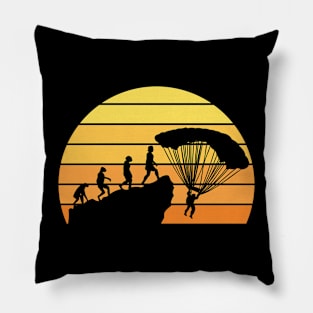 Skydiver Evolution Funny Skydiving Vintage Pillow