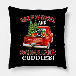 Warm Snuggles And Schnauzer Cuddles Truck Tree Christmas Gift Pillow