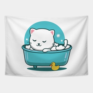 Cute Cat Bathroom Tapestry