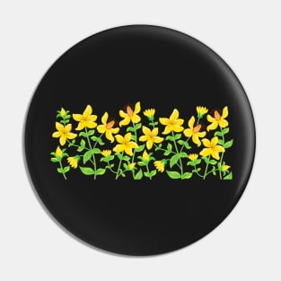 St. John's Wort Flowers - Yellow Floral Artwork Pin