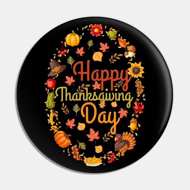 Happy Thanksgiving Day Shirt, Cute Design, Perfect Gift For Dad, Mom, Friend and Family Pin by GIFTGROO