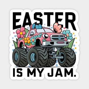 Happy Boys Easter Is My Jam Monster Truck Bunny Kids Women Magnet