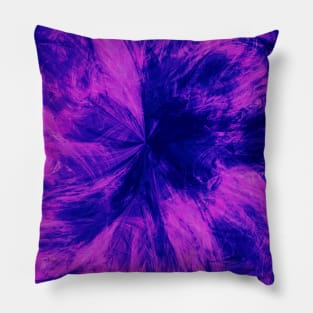 Blue and Pink Burst Splash Abstract Artwork Pillow