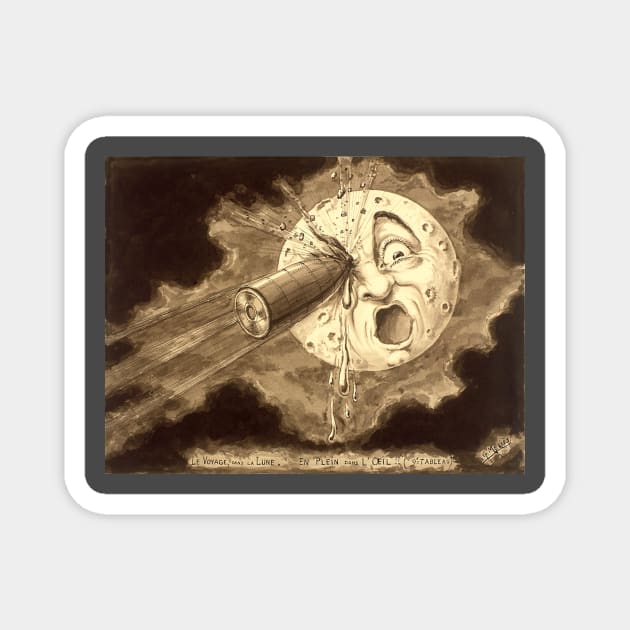 Le Voyage dans la Lune (drawing) by G. Melies Magnet by Artimaeus