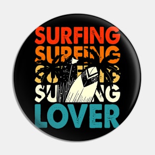 Surfing Lover T Shirt For Women Men Pin