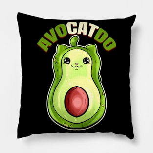 Avocado Cat On Purrsday Pillow