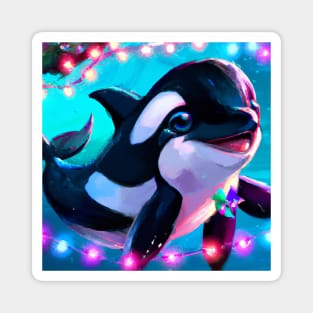 Cute Orca Drawing Magnet