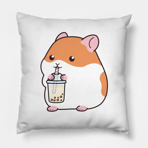 Squishy Hamster Loves Boba Pillow by SirBobalot