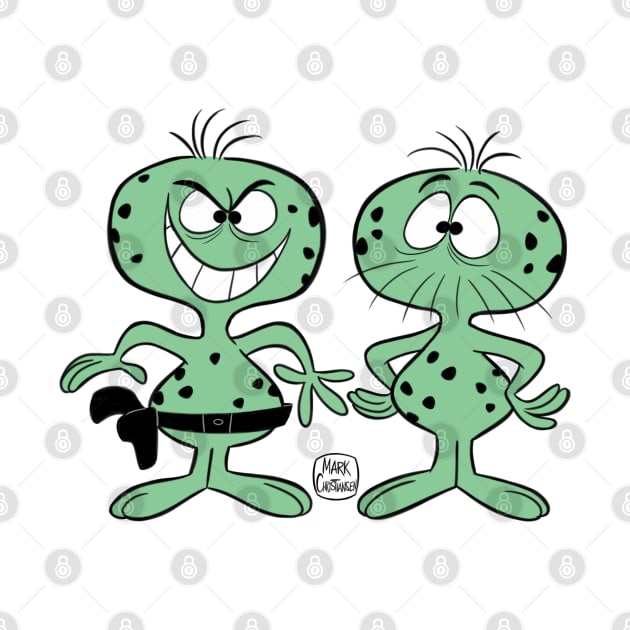 Moon Men Aliens from Rocky and Bullwinkle by markscartoonart62