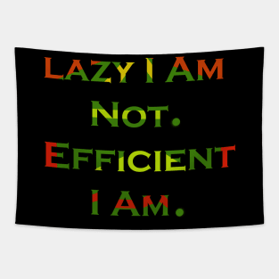 Lazy I Am Not. Efficient I Am. Tapestry
