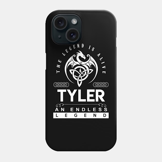 Tyler Name T Shirt - The Legend Is Alive - Tyler An Endless Legend Dragon Gift Item Phone Case by Gnulia