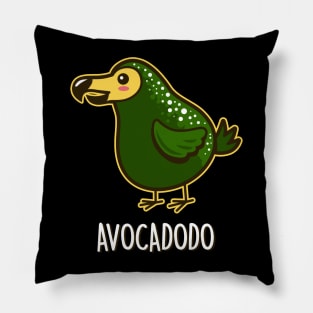 Funny Kawaii Avocado Guacamole Cute Dodo Bird Cartoon Pillow