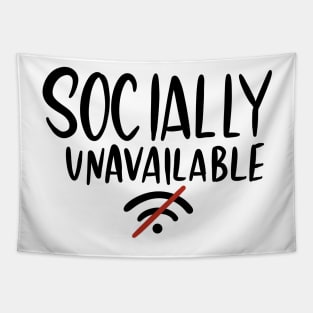 Socially Unavailable Mood Design Tapestry