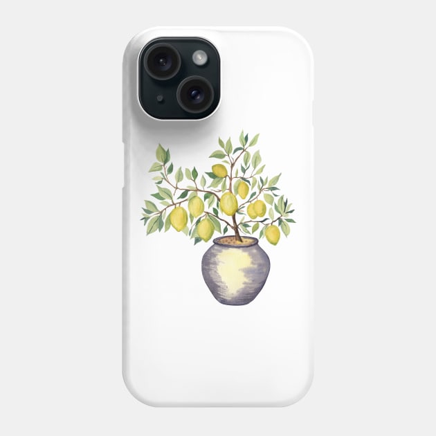 Lemon Tree in a Pot Phone Case by Flowersforbear