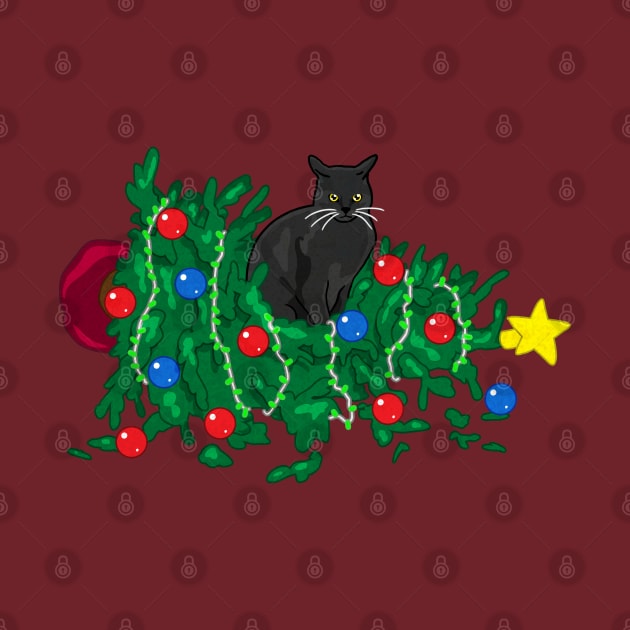 Cat Hates Your Tree - black by CCDesign