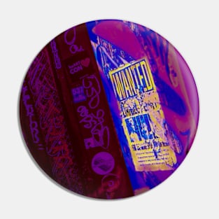 Two Purple Fluo Graffiti Tag NYC Pin