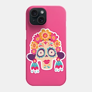 Cute Day of the Dead Sugar Skull Woman Phone Case