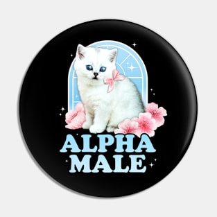 Alpha Male Funny Cat Kitten y2k 2000s Aesthetic Harajuku Pin