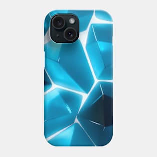 white and blue crystal detailed raytracing pattern Phone Case