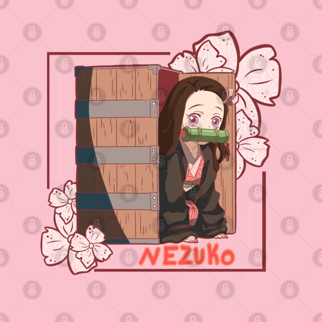 Nezuko in the Box - Nezuko Kamado, Demon Slayer, Anime, Kawaii, Manga by Autumn_Coloredsky