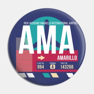 Amarillo, Texas (AMA) Airport Code Baggage Tag Pin