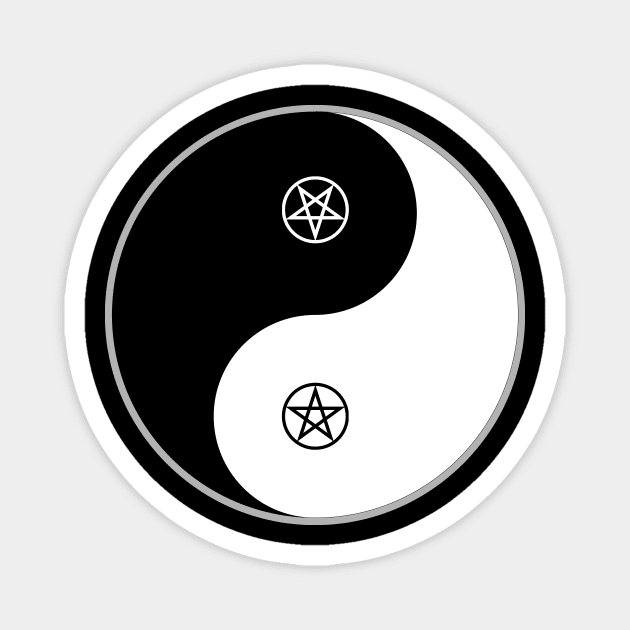 Yin & Yang - Pentagrams Magnet by RainingSpiders