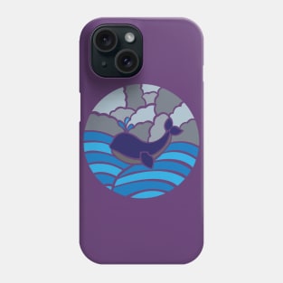 Sea whale mosaic (Pocket size) Phone Case